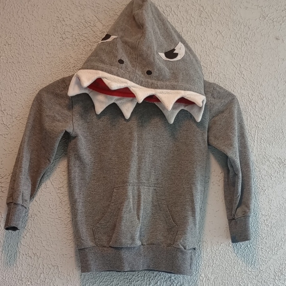 Kids Gray Shark Hoodie